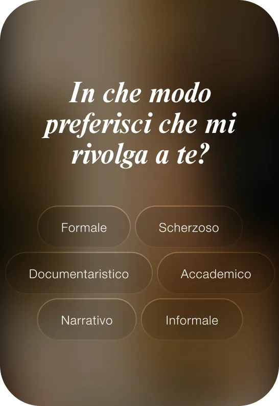 Interfaccia digitale di selezione di tono di voce.